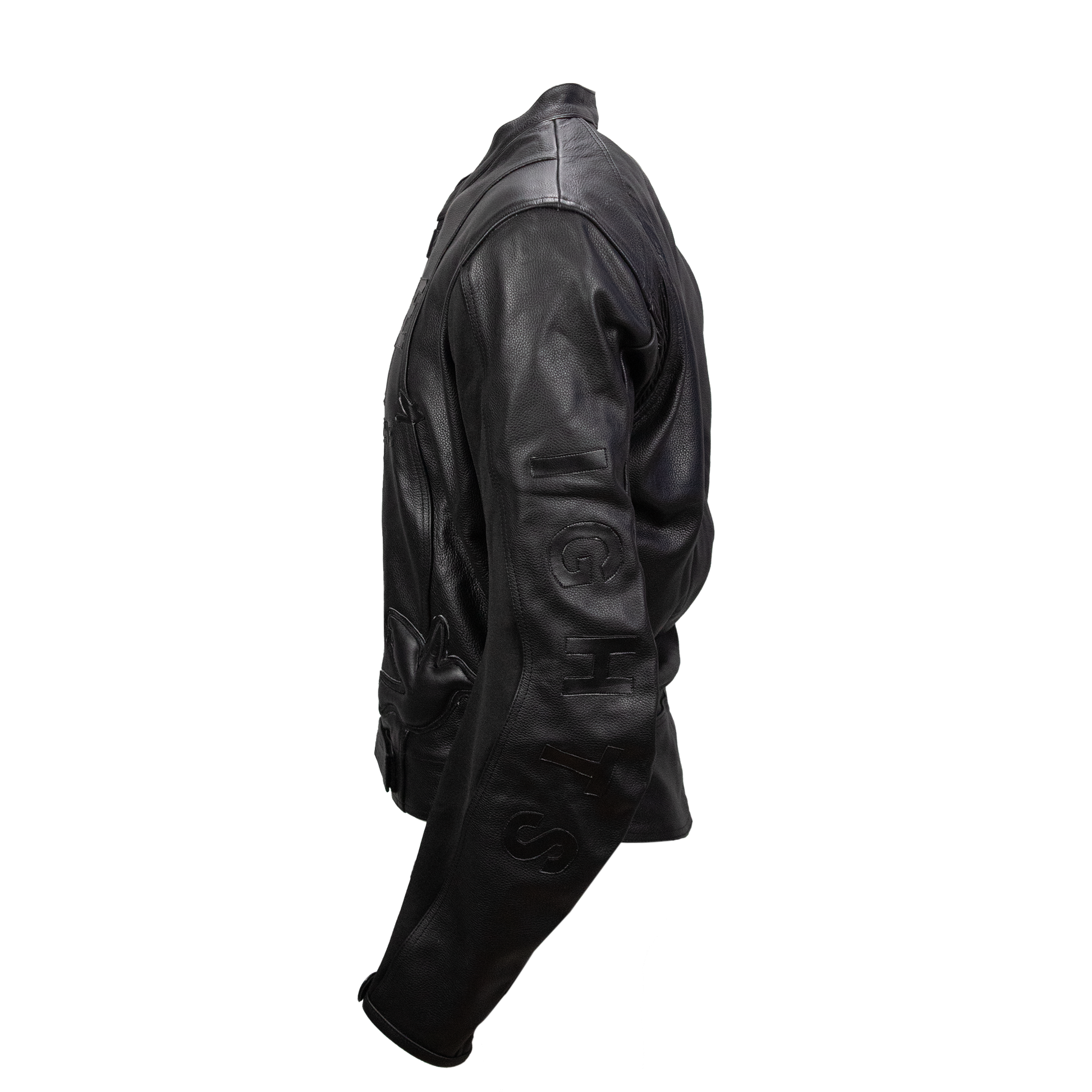 LADERA HEIGHTS LEATHER BIKER JACKET IN BLACK
