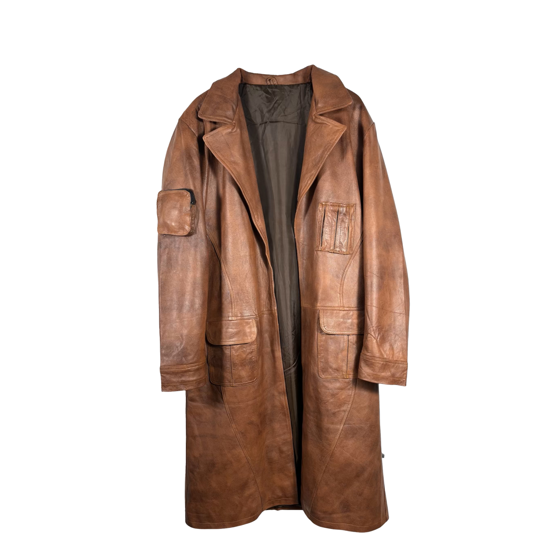RUSTED LEATHER TRENCH COAT