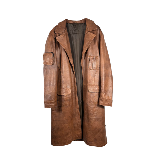 RUSTED LEATHER TRENCH COAT