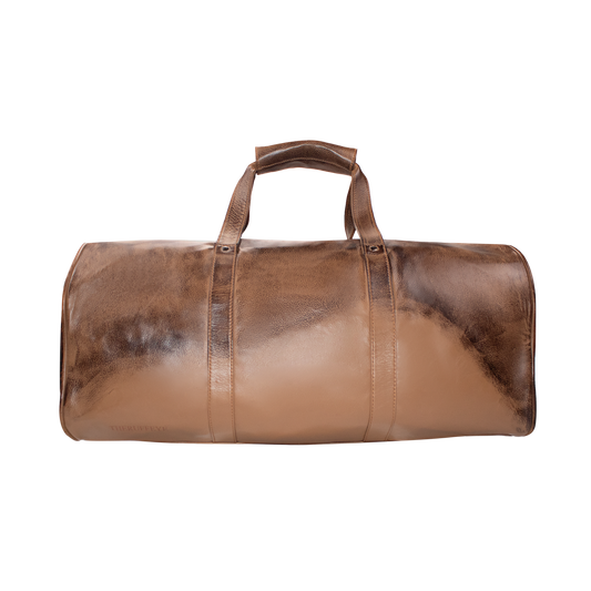 RUSTED LEATHER TRAVEL BAG IN BROWN
